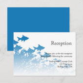 Hochzeitsempfang für Blauer Fisch und Korallen Einladung (Vorne/Hinten)