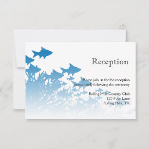 Hochzeitsempfang für Blauer Fisch und Korallen Einladung