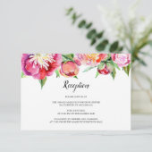 Hochzeitsempfang für Blumenkorallen Begleitkarte (Stehend Vorderseite)