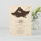Hochzeitsempfang für Braunboote Einladung (Stehend Vorderseite)