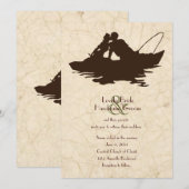 Hochzeitsempfang für Braunboote Einladung (Vorne/Hinten)