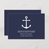 Hochzeitsempfang für die blaue Navy Einladung (Vorne/Hinten)