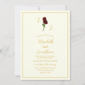 Hochzeitsempfang für die Elfenbeingoldene Rose Einladung (Vorderseite)