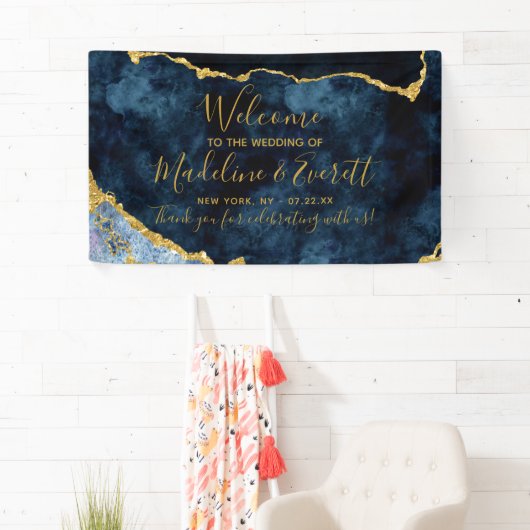 Hochzeitsempfang für die Hochzeit von Navy Blue Go Banner (Insitu)