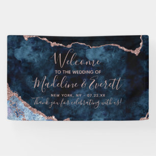 Hochzeitsempfang für die Hochzeit von Navy Blue Ro Banner