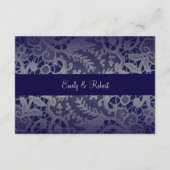 Hochzeitsempfang für Elfenbein Lace Navy Begleitkarte (Rückseite)