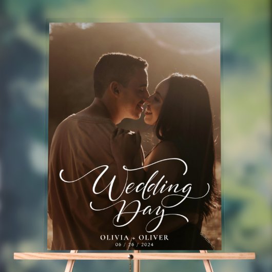 Hochzeitsempfang für Fotos Acrylschild (Neutral)