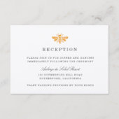 Hochzeitsempfang für Goldene Bienen Begleitkarte (Vorderseite)