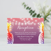 Hochzeitsempfang für Hawaiianische Ananas Einladung (Stehend Vorderseite)