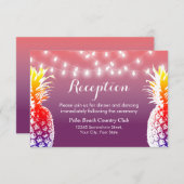 Hochzeitsempfang für Hawaiianische Ananas Einladung (Vorne/Hinten)