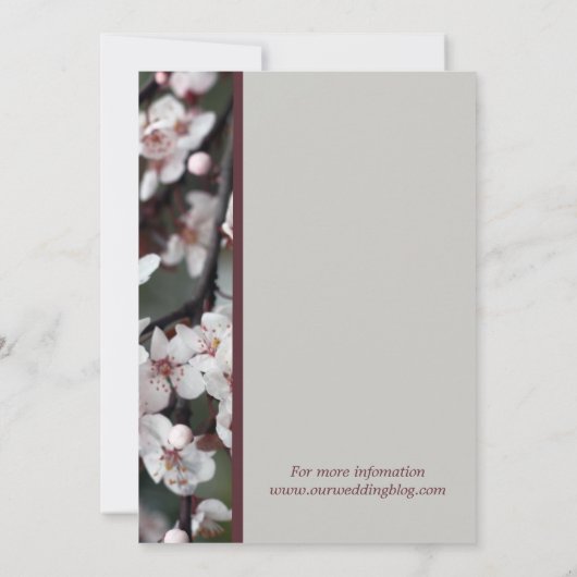 Hochzeitsempfang für hellrosa Pflaume Einladung (Rückseite)