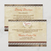 Hochzeitsempfang für Holz und Spitzen Begleitkarte (Vorne/Hinten)