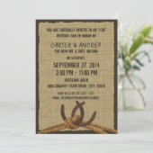 Hochzeitsempfang für Hufeisen, GRILLEN Rope und Bu Einladung (Stehend Vorderseite)