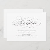 Hochzeitsempfang für klassische Kalligraphie Einladung (Vorne/Hinten)