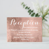 Hochzeitsempfang für Luxus-Imitate Rose Begleitkarte (Stehend Vorderseite)