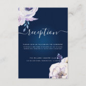 Hochzeitsempfang für Marine und Lilac-Rose Begleitkarte (Vorderseite)