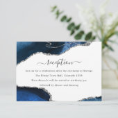 Hochzeitsempfang für Marine und Silver Agate Begleitkarte (Stehend Vorderseite)