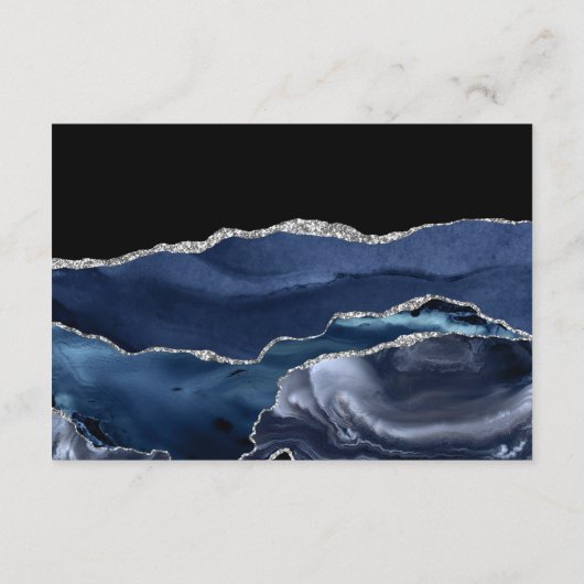 Hochzeitsempfang für Marine und Silver Agate Begleitkarte (Rückseite)