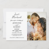 Hochzeitsempfang für Minimalistisches Schwarzes Fo Einladung (Vorderseite)