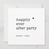 Hochzeitsempfang für moderne Schreibmaschine Einladung (Vorderseite)