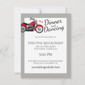 Hochzeitsempfang für Motorräder und Herz Einladung (Vorderseite)