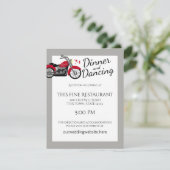 Hochzeitsempfang für Motorräder und Herz Einladung (Stehend Vorderseite)