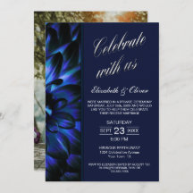 Hochzeitsempfang für Navy Blue Floral Foto