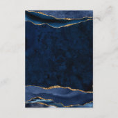 Hochzeitsempfang für Navy Blue Gold Foil Agate Geo Begleitkarte (Rückseite)