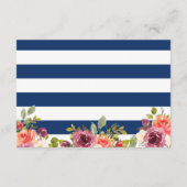 Hochzeitsempfang für Navy Blue Nautical Anchor Begleitkarte (Rückseite)