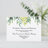 Hochzeitsempfang für Olivenzweig Einladung (Stehend Vorderseite)