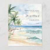 Hochzeitsempfang für Palmen am Strand (Vorderseite)
