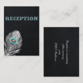 Hochzeitsempfang für Pfauenpfauchen Begleitkarte (Vorne/Hinten)