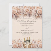 Hochzeitsempfang für Pfirsichwein Einladung (Vorderseite)