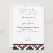 Hochzeitsempfang für Rote Damasse Einladung (Rückseite)