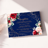 Hochzeitsempfang für rote Rose und Gold Begleitkarte