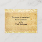 Hochzeitsempfang für Rustic Peacock Feather Begleitkarte (Rückseite)