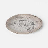 Hochzeitsempfang für Rustikale Hirsche und Zweige Pappteller (Schrägansicht)