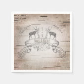 Hochzeitsempfang für Rustikale Hirsche und Zweige Serviette (Vorderseite)