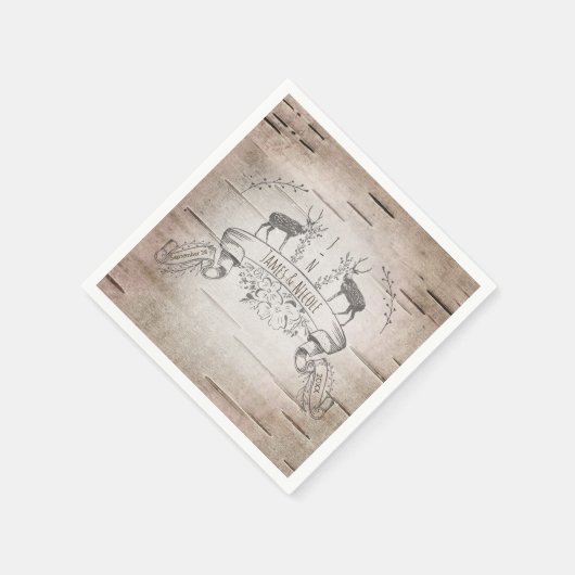 Hochzeitsempfang für Rustikale Hirsche und Zweige Serviette (Ecke)