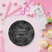 Hochzeitsempfang für schwarze Rose Pappteller (Party)