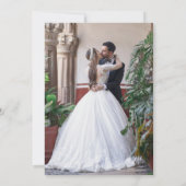 Hochzeitsempfang für Schwarzes Foto mit geometrisc Einladung (Rückseite)