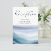 Hochzeitsempfang für Seewellen Nautische Monogramm Begleitkarte (Stehend Vorderseite)