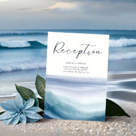 Hochzeitsempfang für Seewellen Nautische Monogramm Begleitkarte