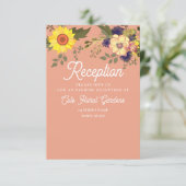 Hochzeitsempfang für Sonnenblumen Begleitkarte (Stehend Vorderseite)