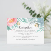 Hochzeitsempfang für tropische Minze Einladung (Stehend Vorderseite)
