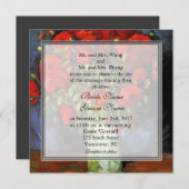 Hochzeitsempfang für Vintage Blumenmohnchen Einladung (Vorne/Hinten)