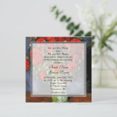 Hochzeitsempfang für Vintage Blumenmohnchen Einladung (Stehend Vorderseite)