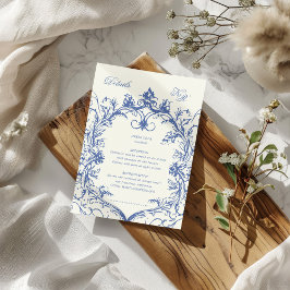 Hochzeitsempfang für Vintage Flora Begleitkarte