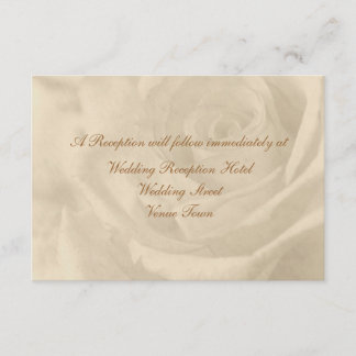Hochzeitsempfang für Vintage Rose Begleitkarte