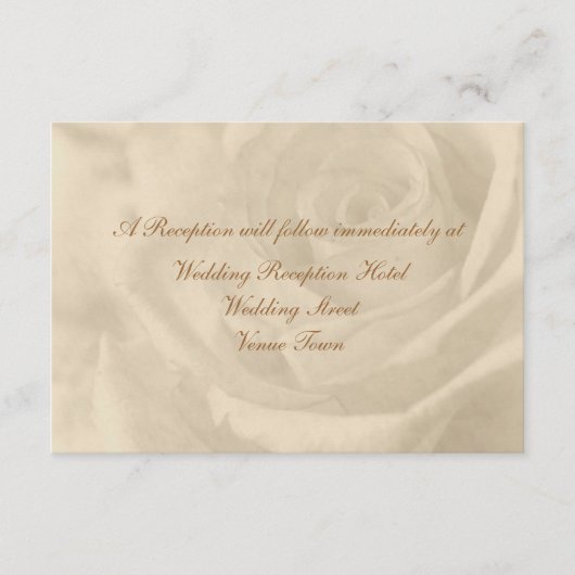 Hochzeitsempfang für Vintage Rose Begleitkarte (Vorderseite)